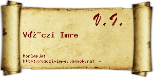 Váczi Imre névjegykártya
