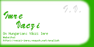 imre vaczi business card