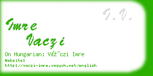 imre vaczi business card